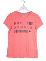 Tricou Under Armour coral / roz coral melanj mărime S vedere din față second-hand premium