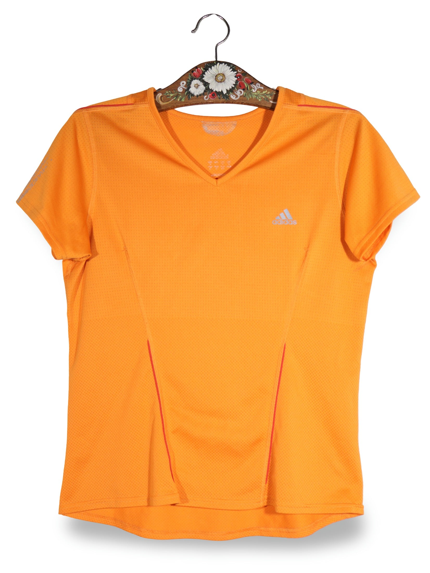 Tricou adidas portocaliu mărime M vedere din față second-hand premium