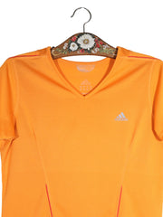 Tricou adidas portocaliu mărime M detaliu material și croială second-hand premium