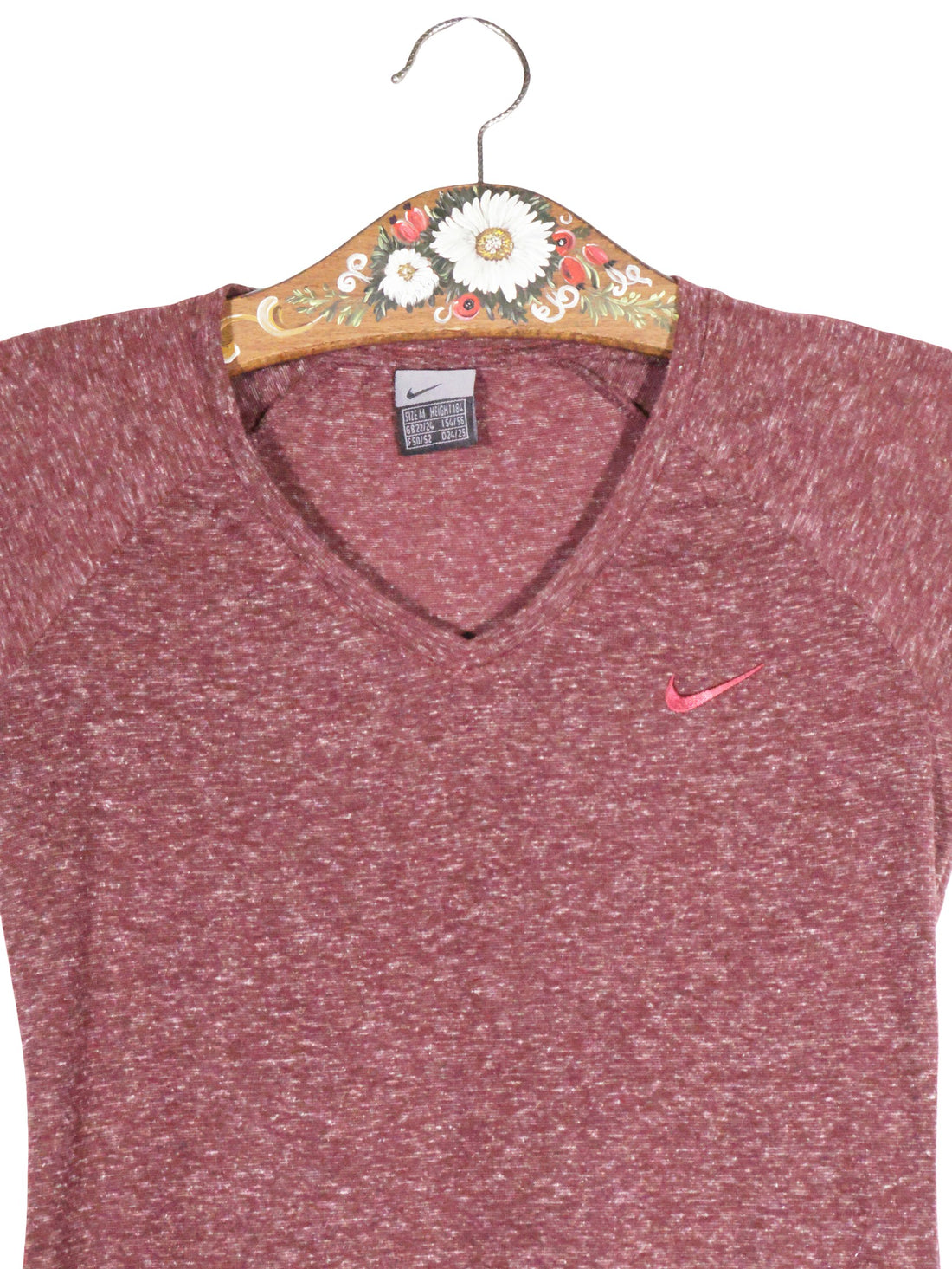 Tricou Nike bordo melanj mărime M detaliu material și croială second-hand premium