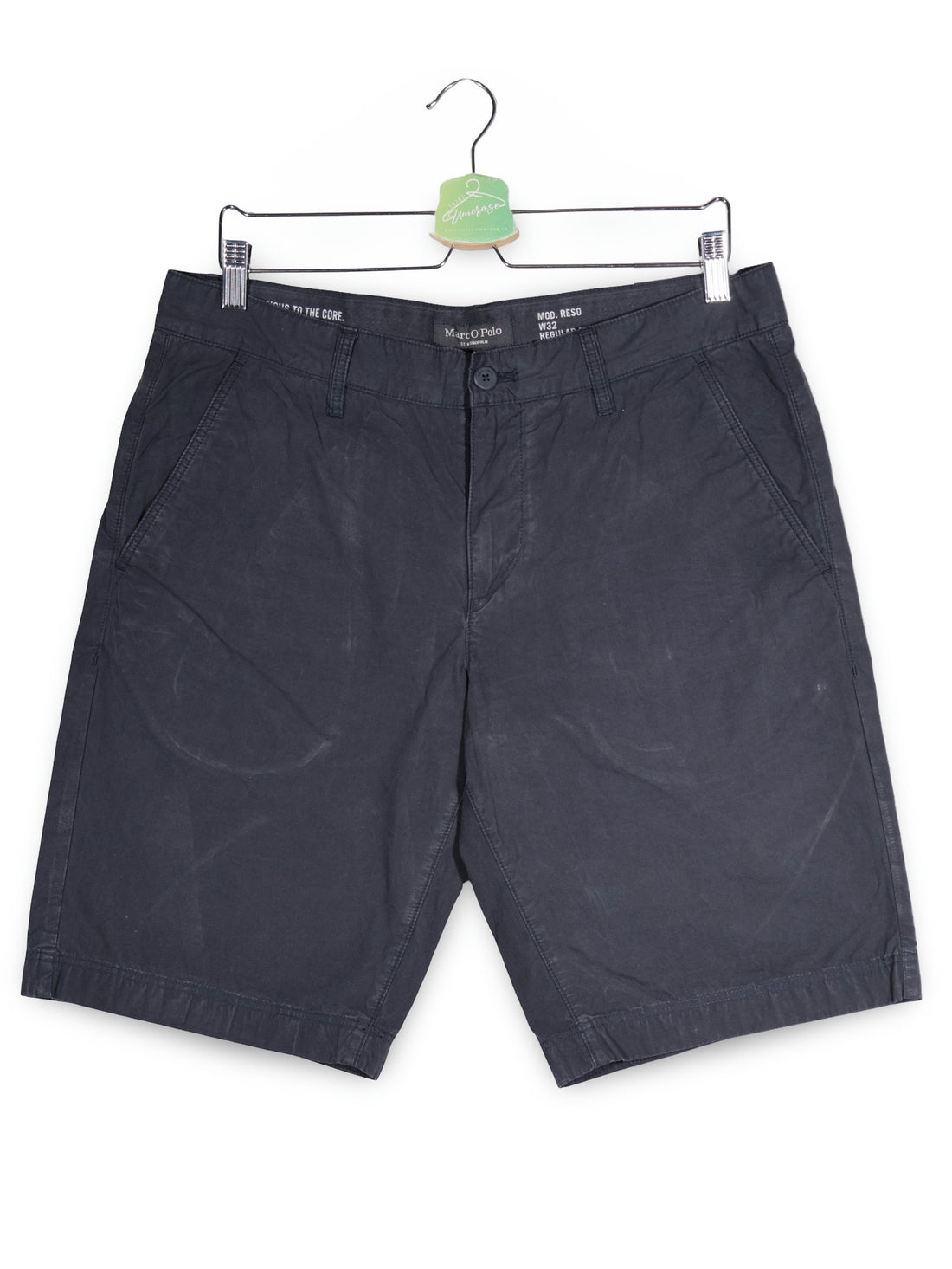 Pantaloni scurti Marc O'Polo bleumarin inchis mărime M vedere din față second-hand premium