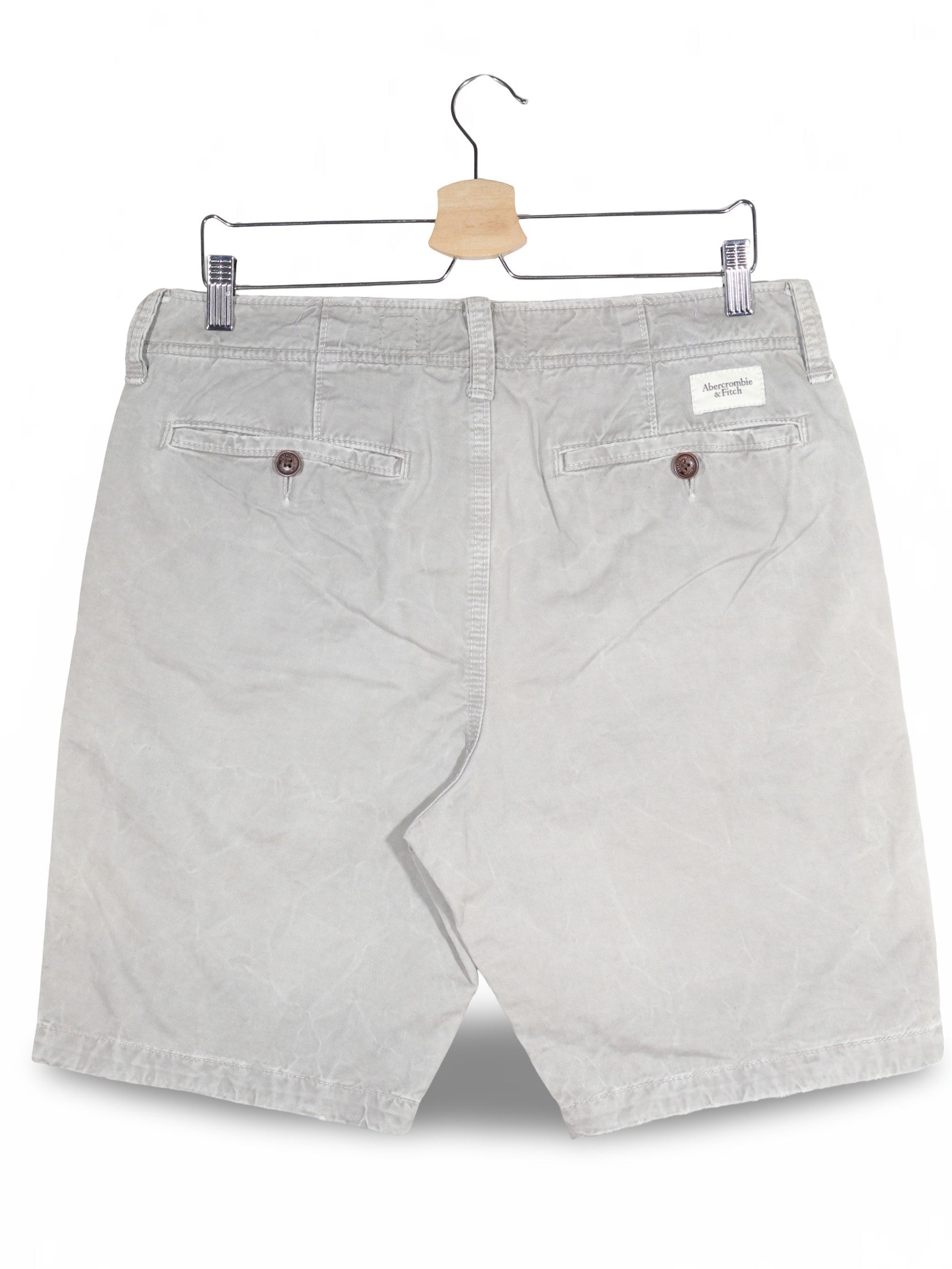 Pantaloni scurti Abercrombie&Fitch gri deschis mărime M vedere din spate second-hand premium