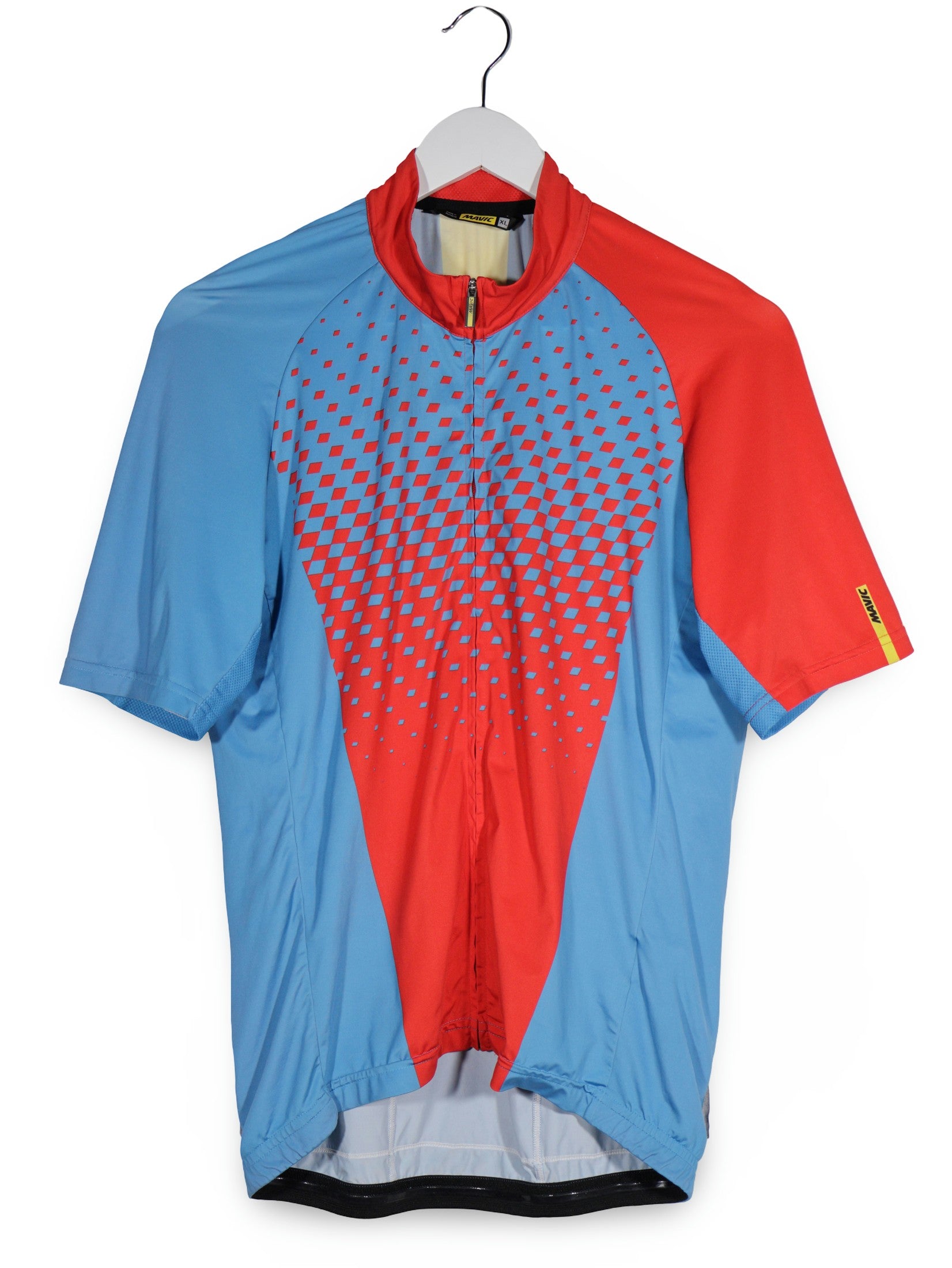 Tricou Mavic albastru si rosu mărime XL vedere din față second-hand premium