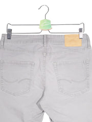 Blugi scurti JACK & JONES gri deschis mărime S detaliu material și croială second-hand premium