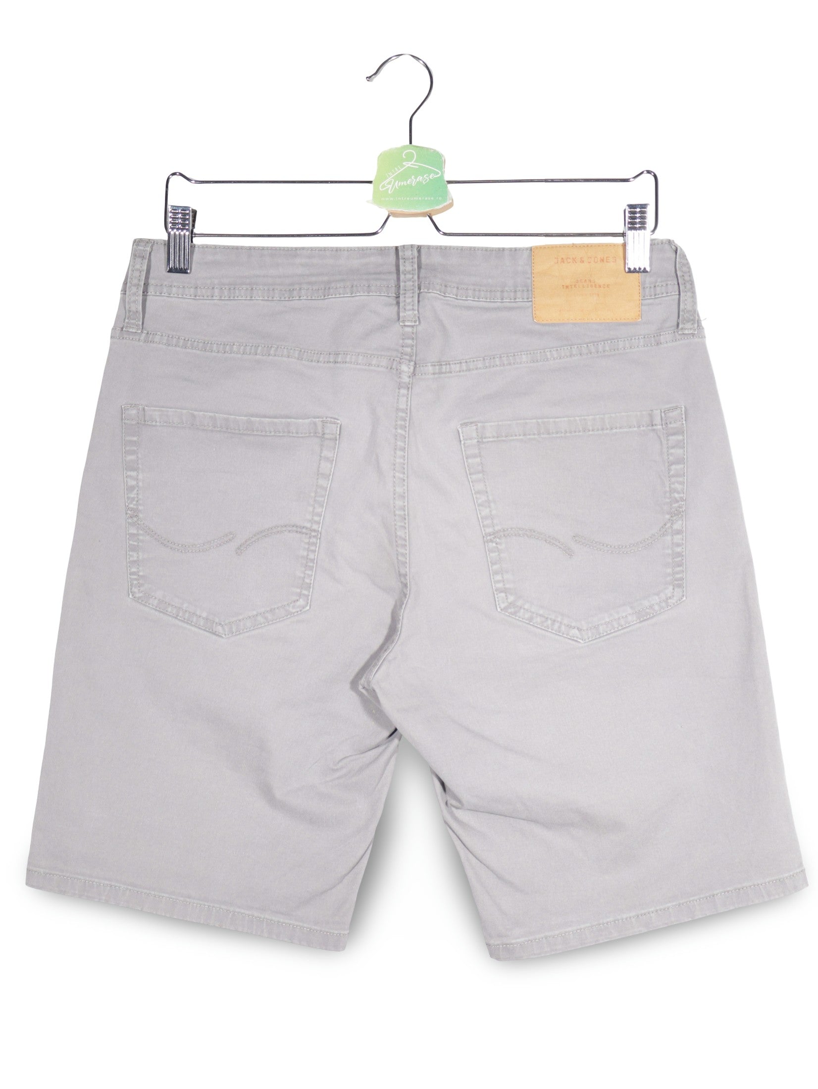 Blugi scurti JACK & JONES gri deschis mărime S vedere din spate second-hand premium