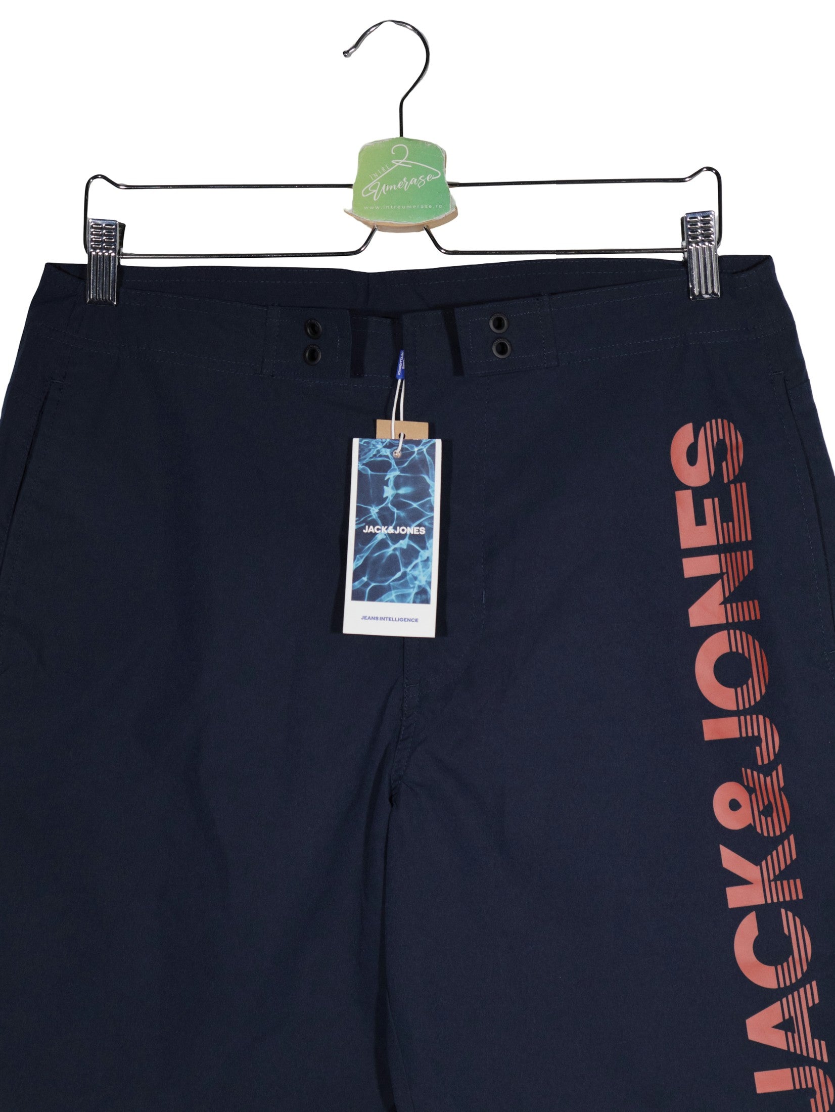 Pantaloni scurti JACK&JONES bleumarin mărime M detaliu material și croială second-hand premium