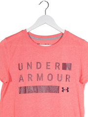 Tricou Under Armour coral / roz coral melanj mărime S detaliu material și croială second-hand premium