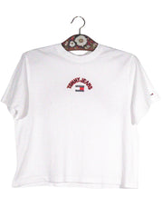 Tricou Tommy Jeans alb mărime M vedere din față second-hand premium