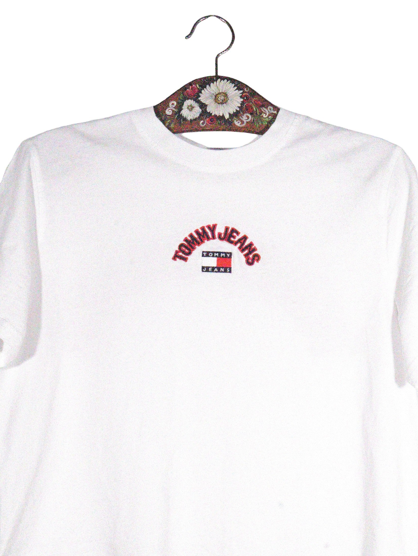 Tricou Tommy Jeans alb mărime M detaliu material și croială second-hand premium