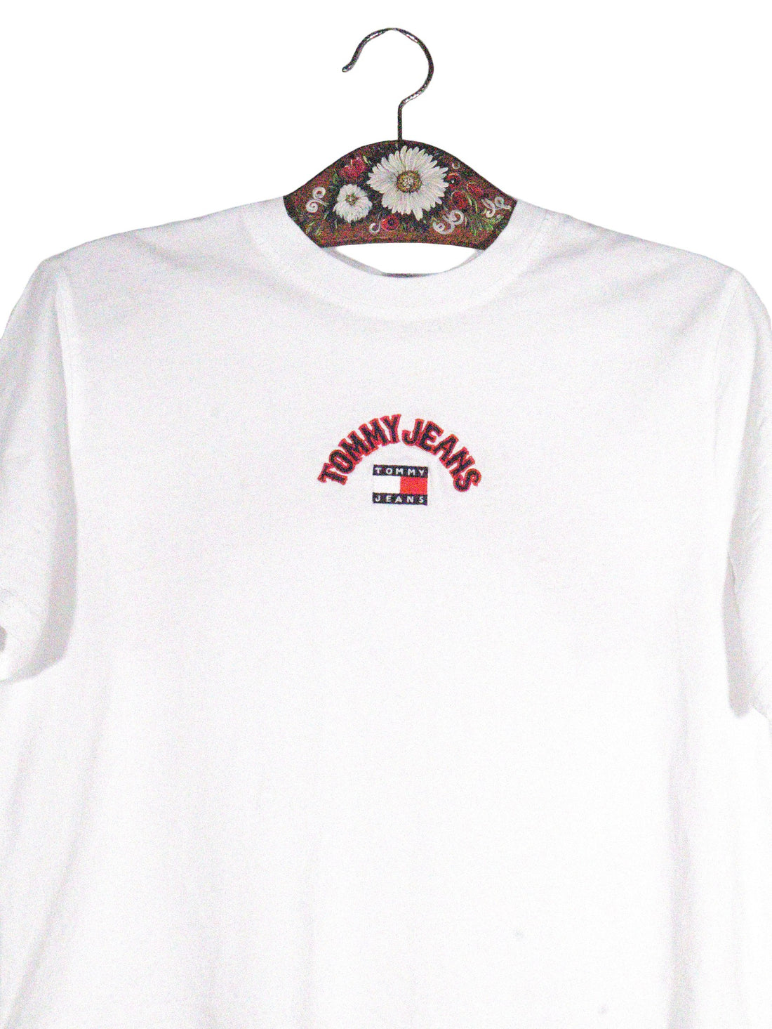 Tricou Tommy Jeans alb mărime M detaliu material și croială second-hand premium