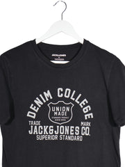 Tricou Jack&Jones negru mărime S detaliu material și croială second-hand premium