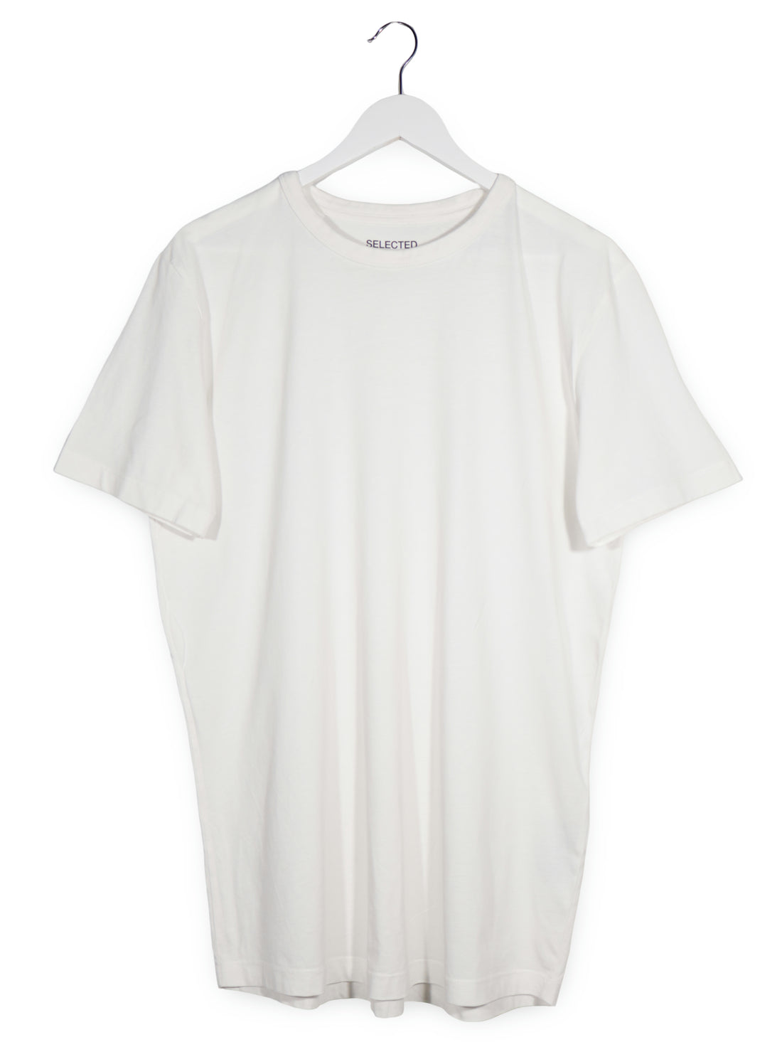 Tricou SELECTED HOMME alb mărime M vedere din față second-hand premium