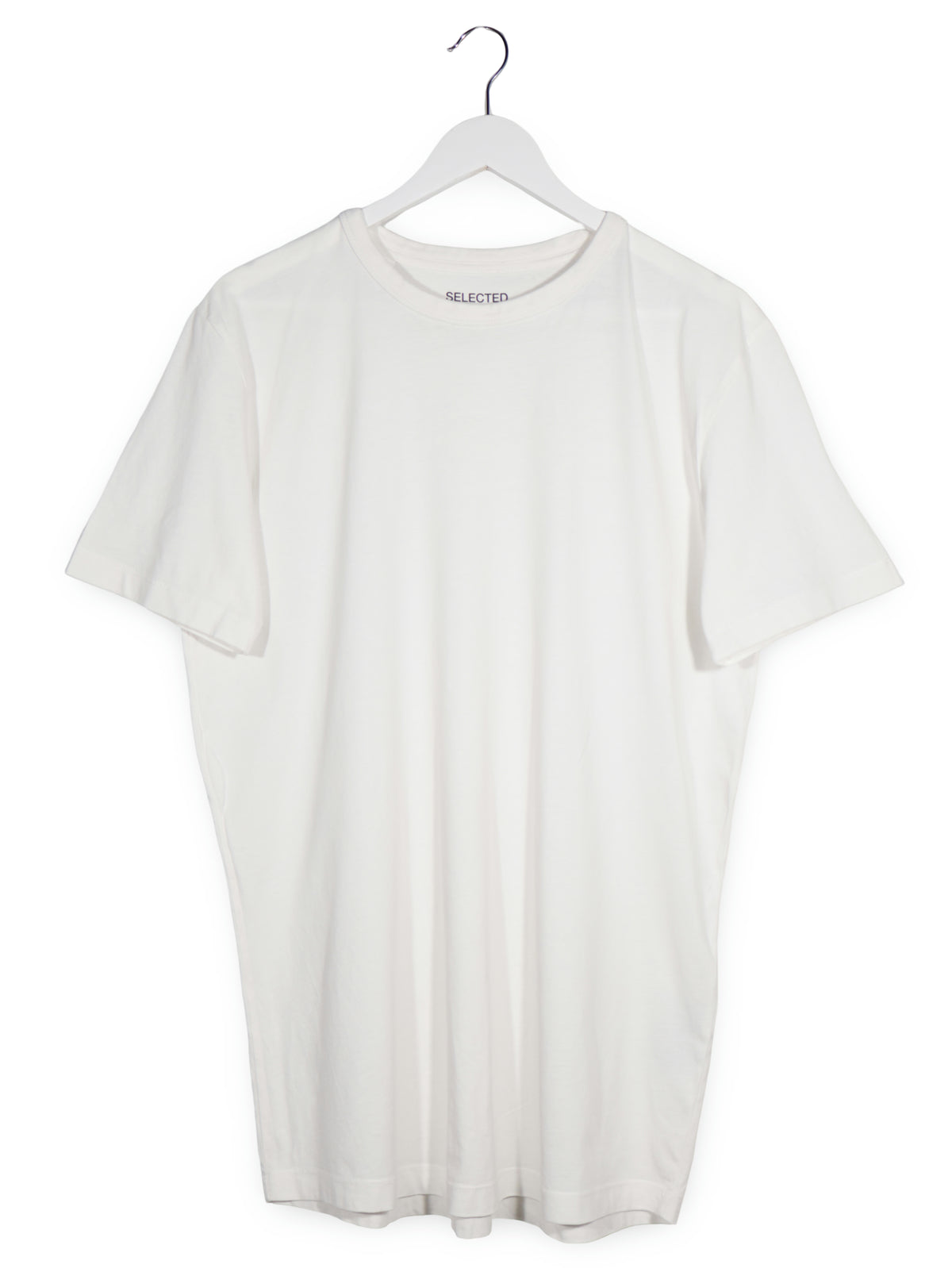 Tricou SELECTED HOMME alb mărime M vedere din față second-hand premium