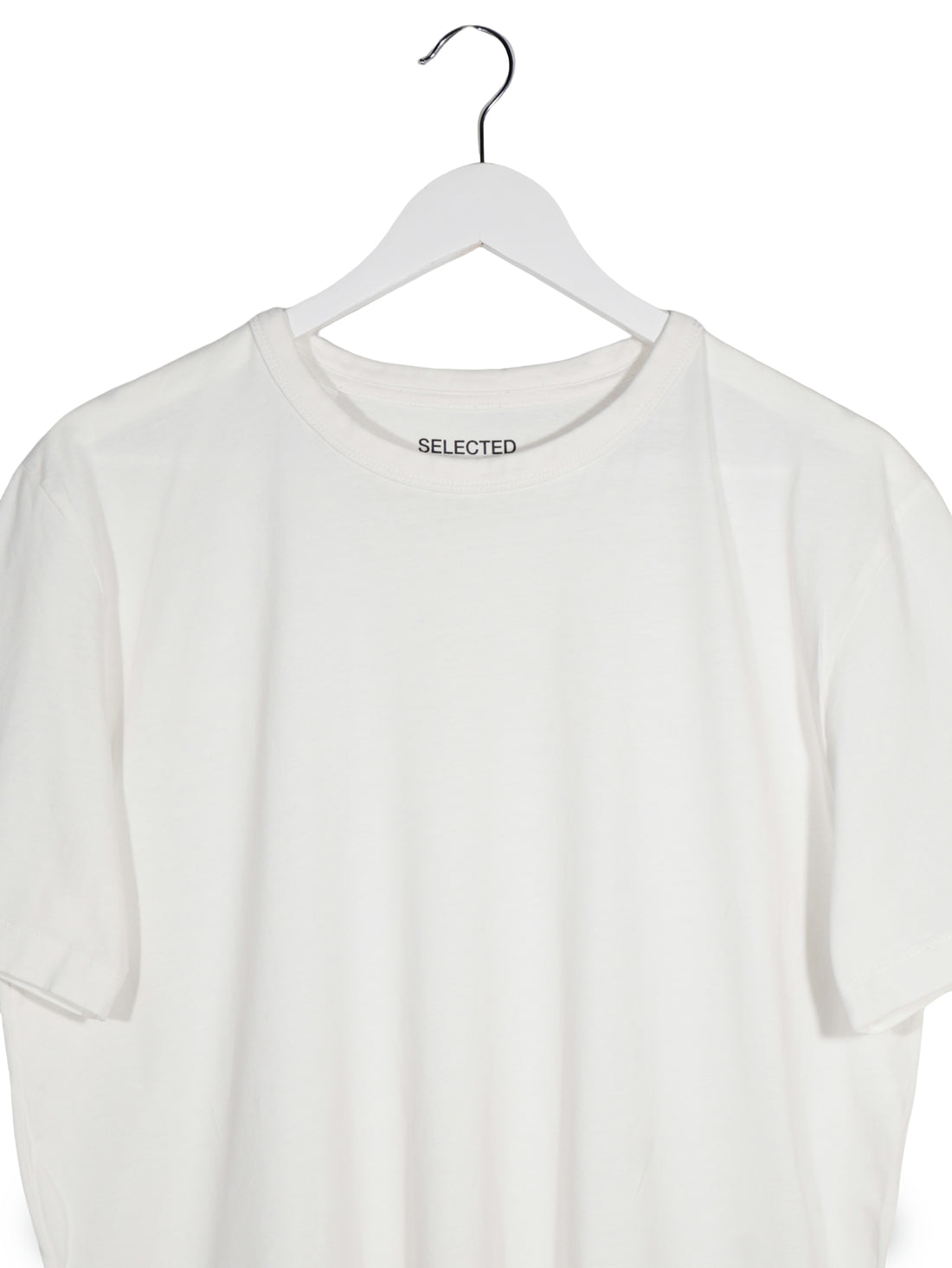 Tricou SELECTED HOMME alb mărime M detaliu material și croială second-hand premium