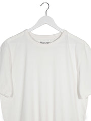 Tricou SELECTED HOMME alb mărime M detaliu material și croială second-hand premium