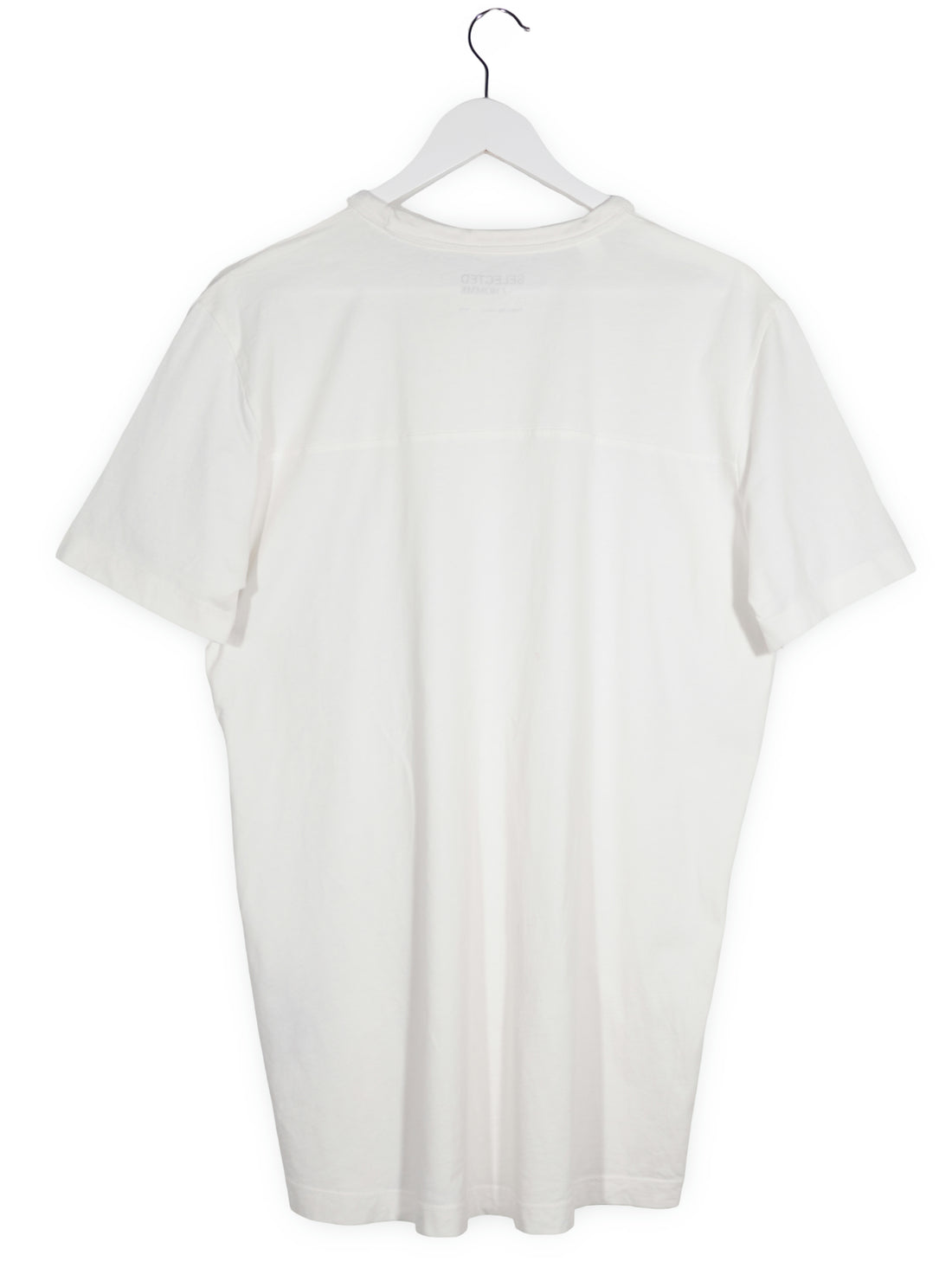 Tricou SELECTED HOMME alb mărime M vedere din spate second-hand premium