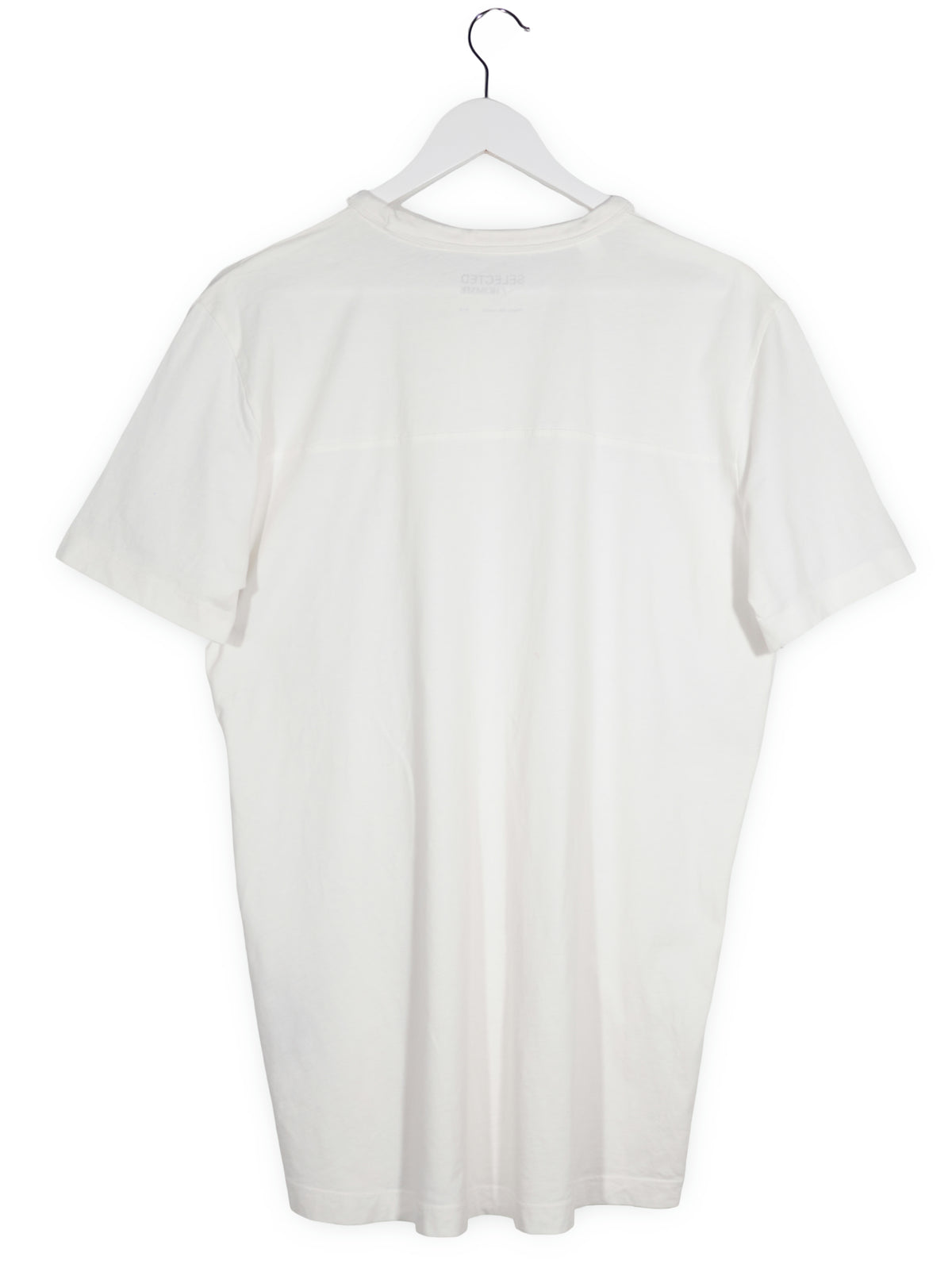 Tricou SELECTED HOMME alb mărime M vedere din spate second-hand premium