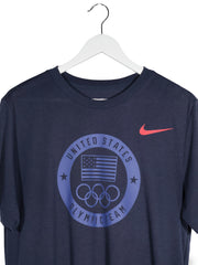 Tricou Nike bleumarin mărime M detaliu material și croială second-hand premium