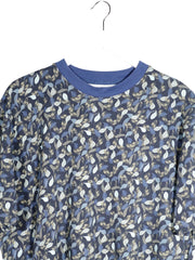 Tricou Marc O'Polo bleumarin cu imprimeu vegetal bej, alb si albastru mărime XXL detaliu material și croială second-hand…