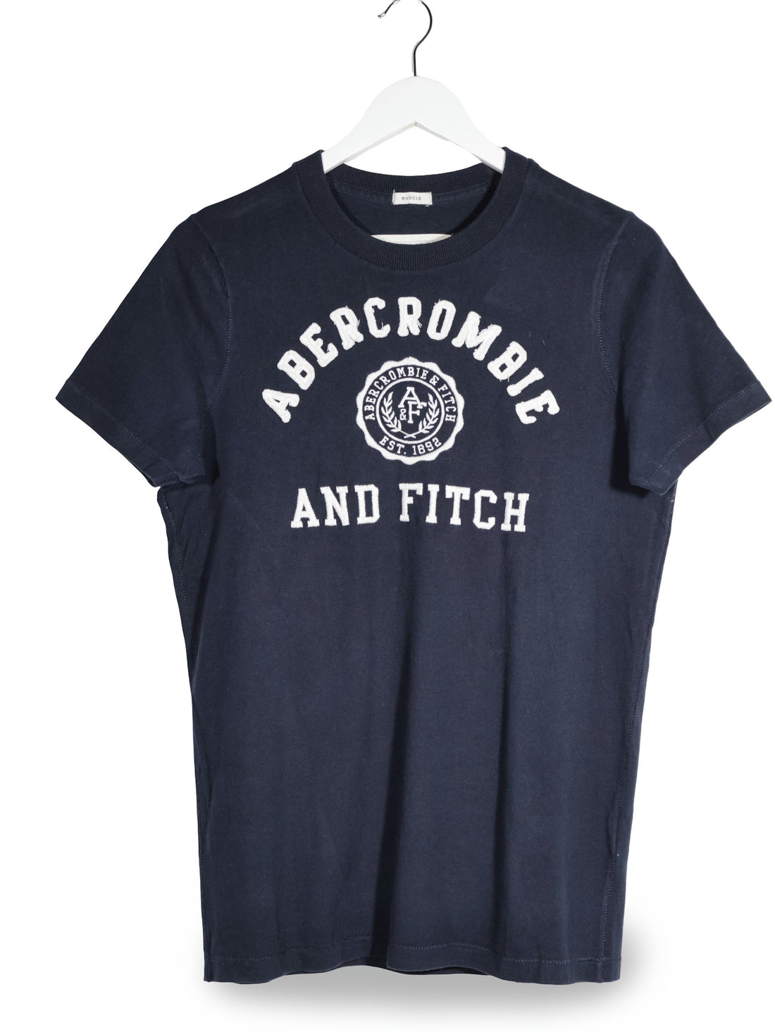 Tricou Abercrombie&Fitch bleumarin mărime M vedere din față second-hand premium