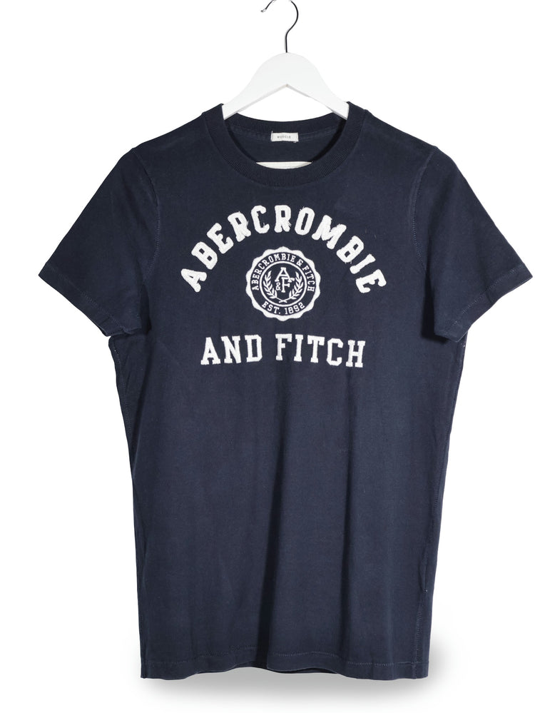 Tricou Abercrombie&Fitch bleumarin mărime M vedere din față second-hand premium