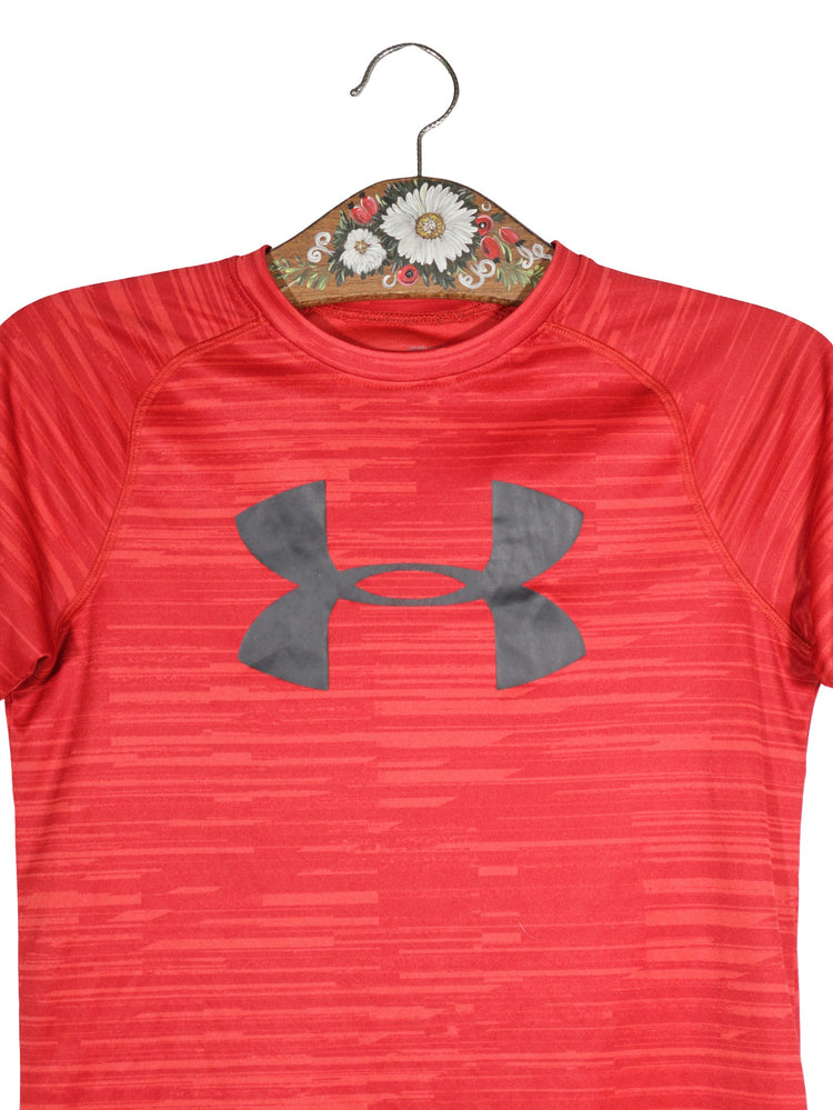 Tricou Under Armour roșu mărime XS detaliu material și croială second-hand premium