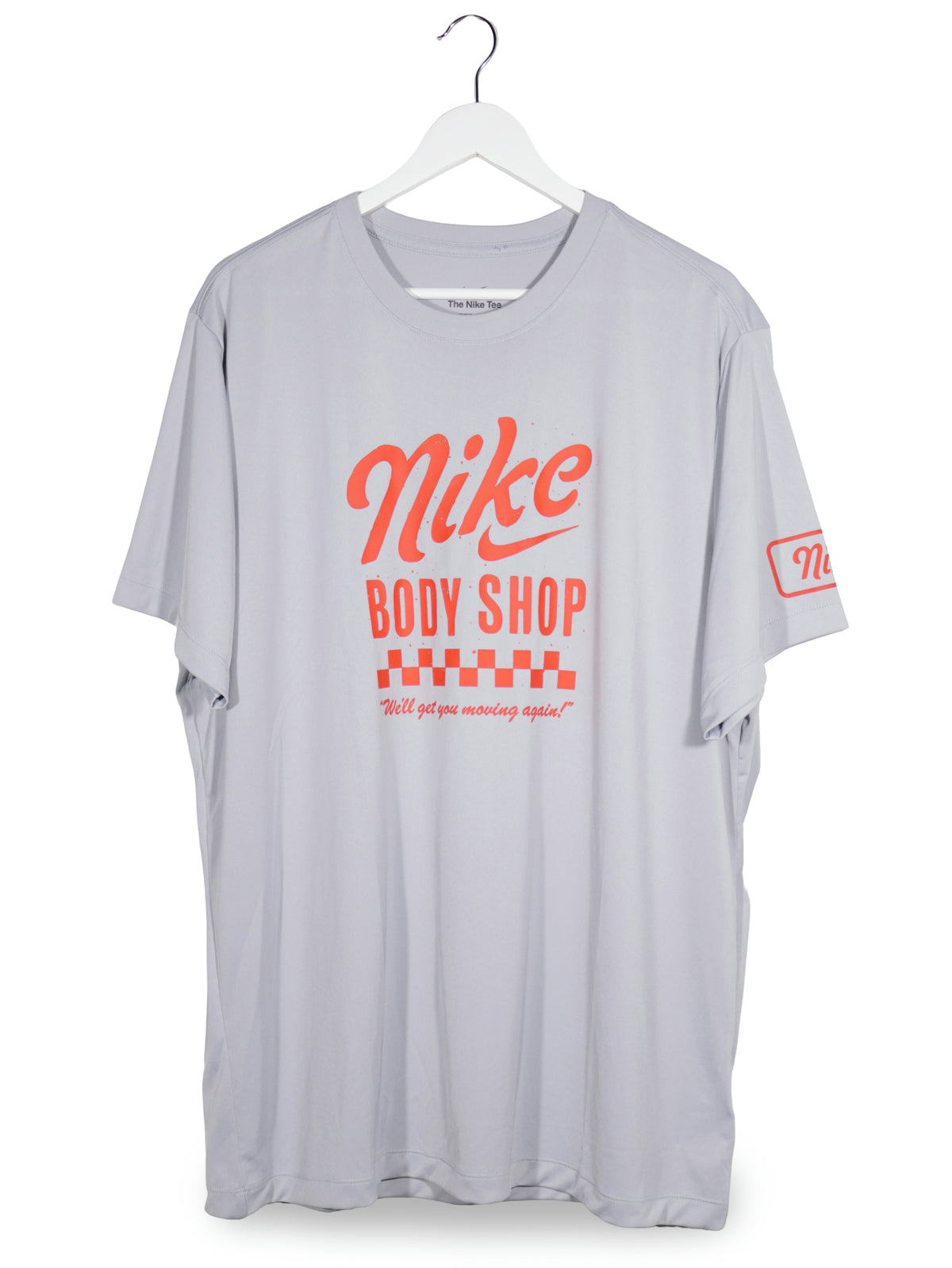 Tricou Nike gri deschis mărime XL vedere din față second-hand premium