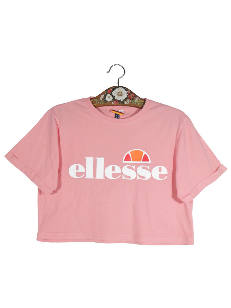 Tricou Ellesse roz mărime S vedere din față second-hand premium