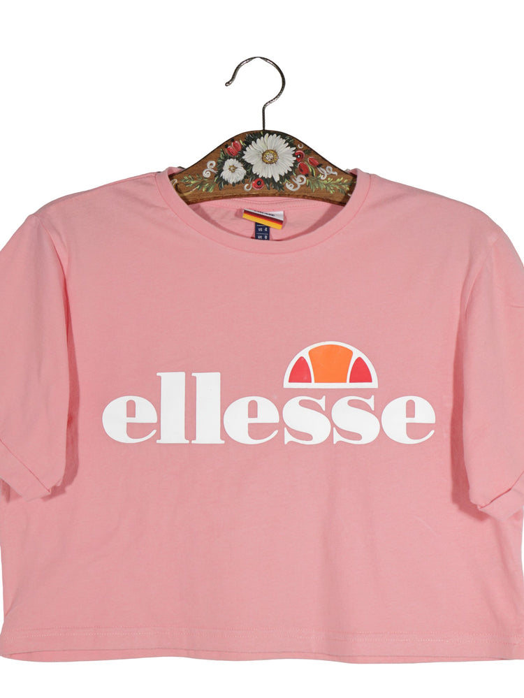 Tricou Ellesse roz mărime S detaliu material și croială second-hand premium