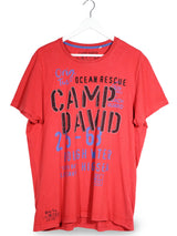 Tricou Camp David roșu mărime XL vedere din față second-hand premium