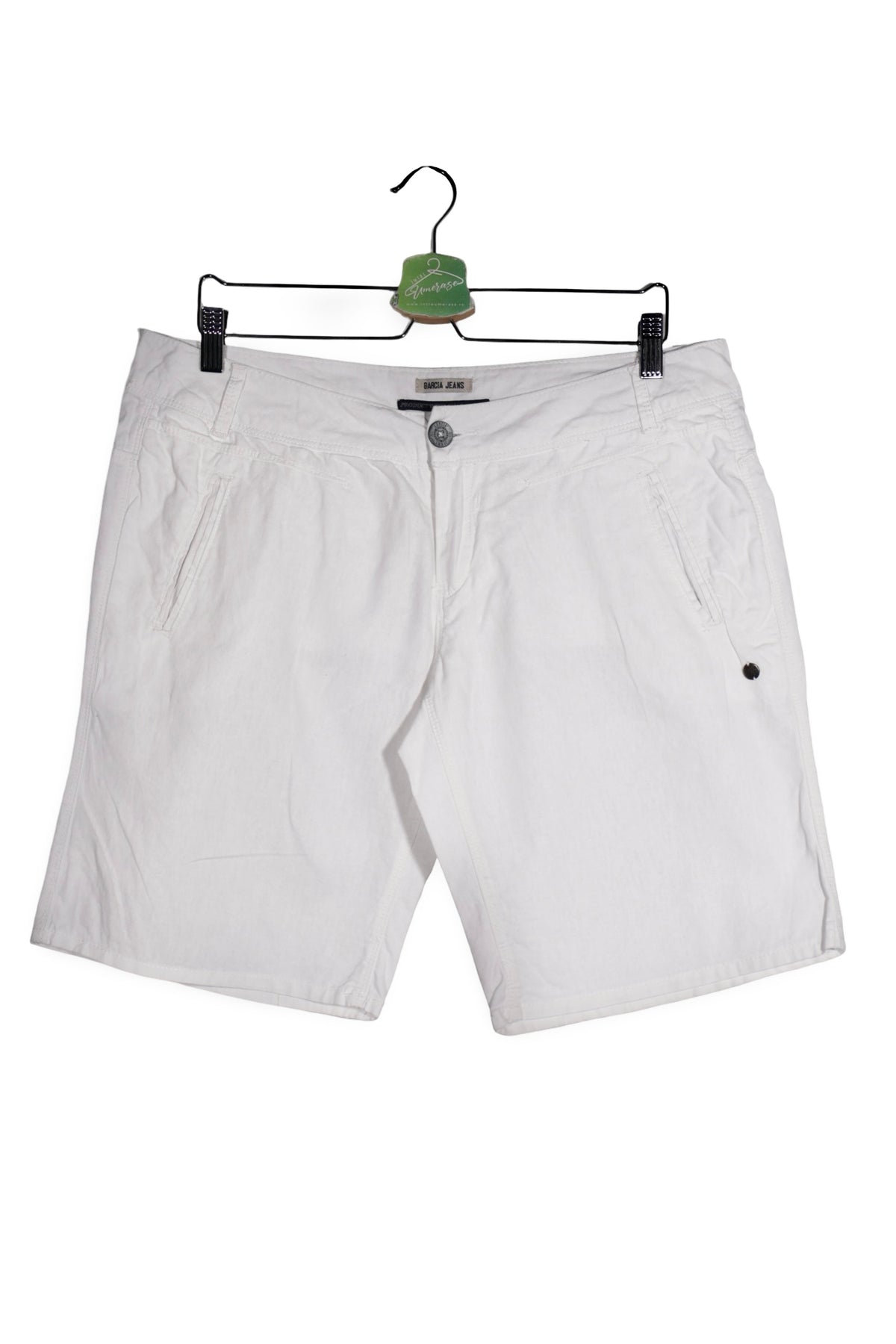 Pantaloni scurți - Garcia albi din bumbac cu croială relaxată – L – Bărbați - fata