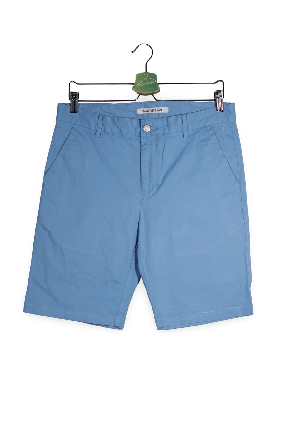 Pantaloni scurți - CALVIN KLEIN JEANS albaștri din bumbac cu croială dreaptă – S – Bărbați - fata