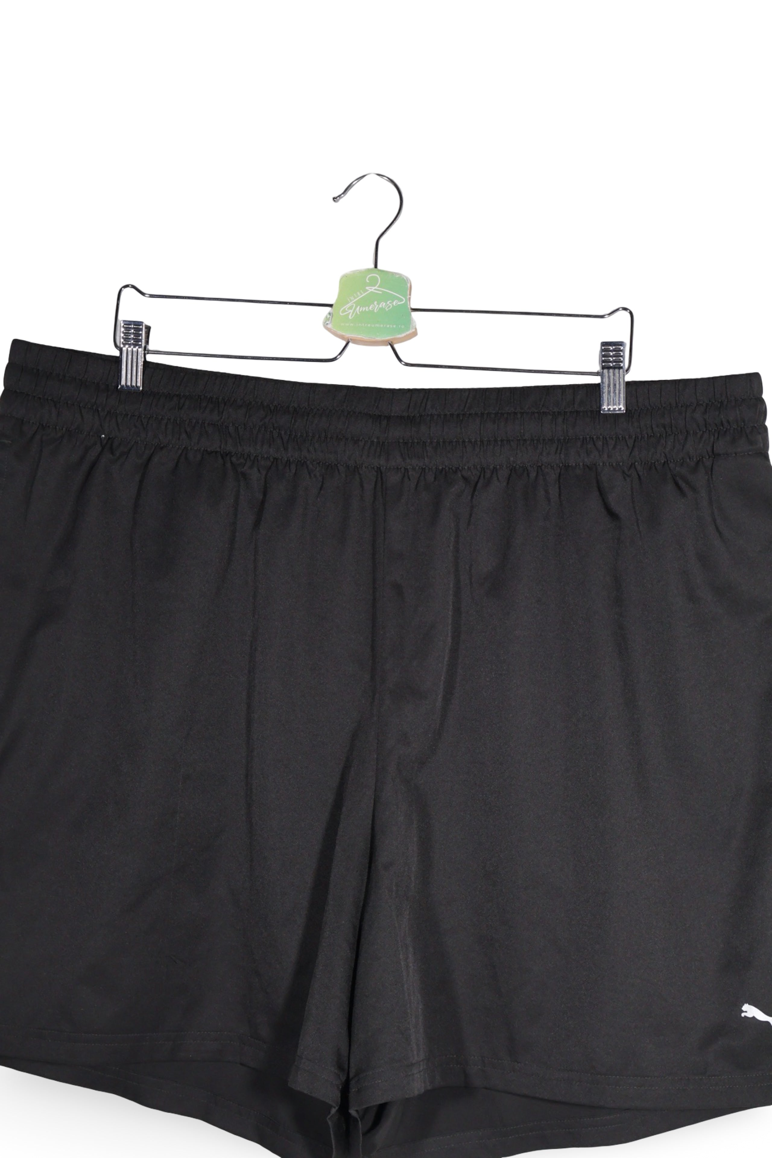 Pantaloni scurți - PUMA negre din material sintetic cu croială sport – 3XL – Bărbați - detaliu