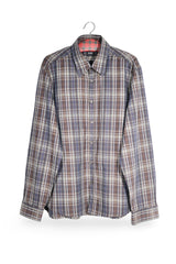 Cămașă - Hugo Boss maro cu carouri fine din bumbac – XL – Bărbați - fata