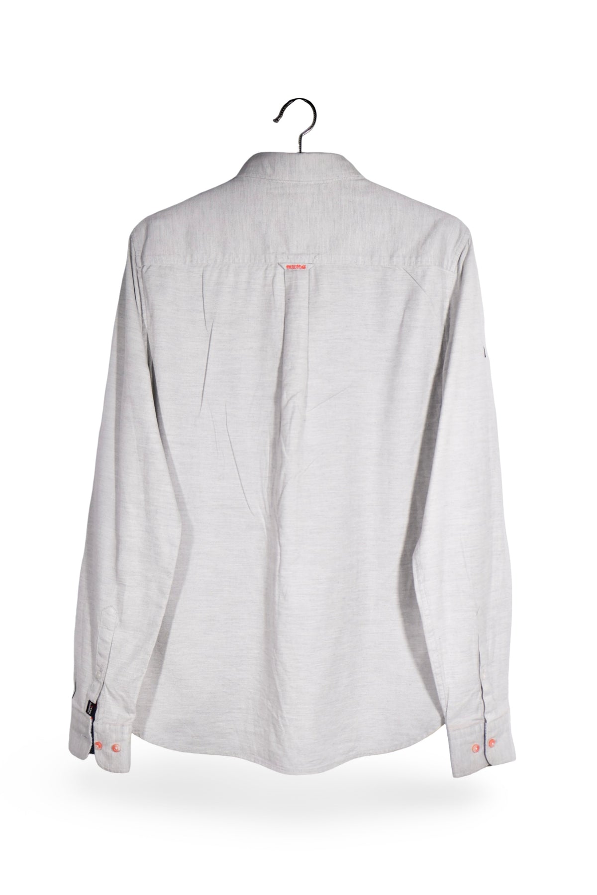 Cămașă - Superdry gri deschis din bumbac cu croială regular fit – S – Bărbați - spate