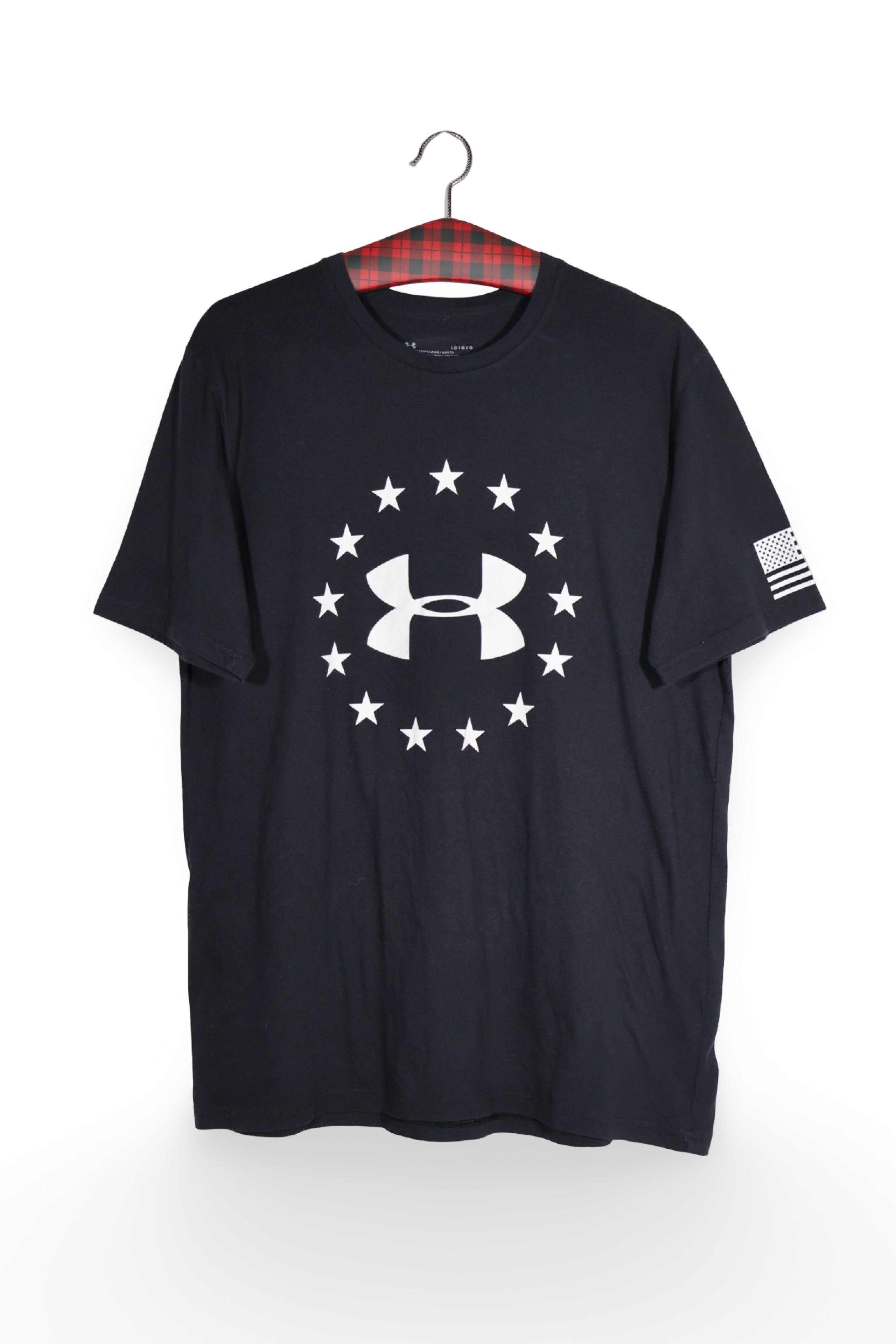 Tricou - Under Armour negru din material tehnic cu logo frontal supradimensionat – L – Bărbați - fata