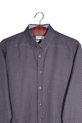 Cămașă - BRAX bleumarin din bumbac cu imprimeu micro geometric – M – Bărbați - detaliu