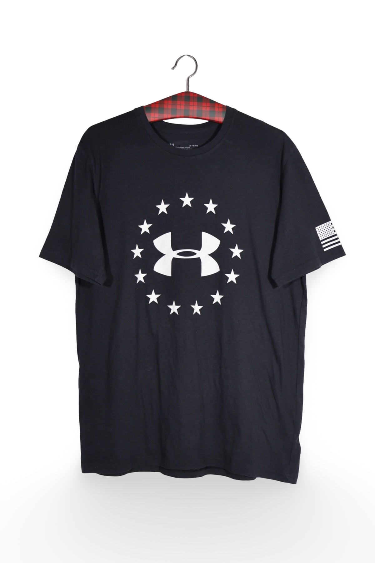Tricou - Under Armour negru din material tehnic cu logo frontal supradimensionat – L – Bărbați - fata