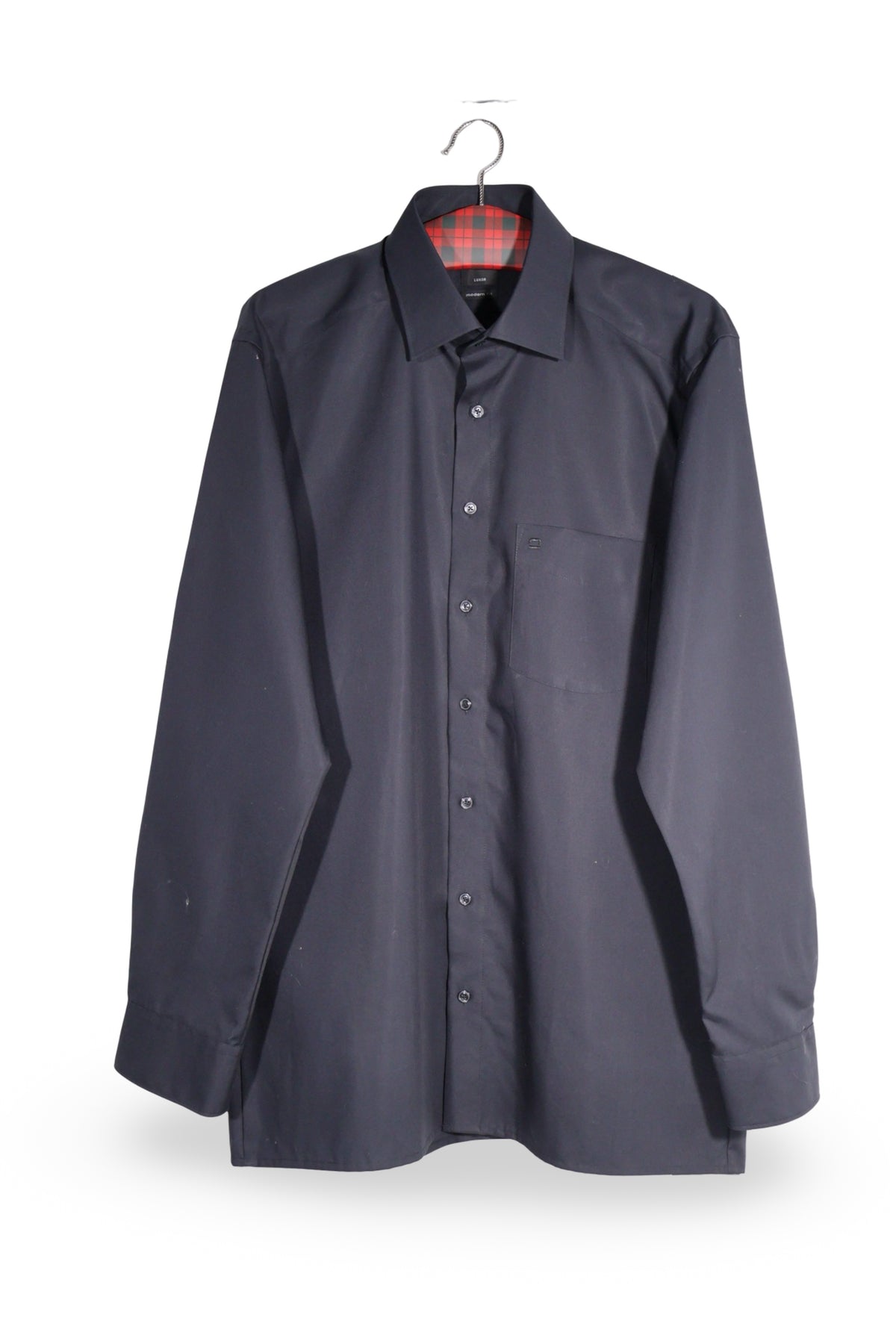 Cămașă - OLYMP bleumarin din bumbac cu croială modern fit – L – Bărbați - detaliu