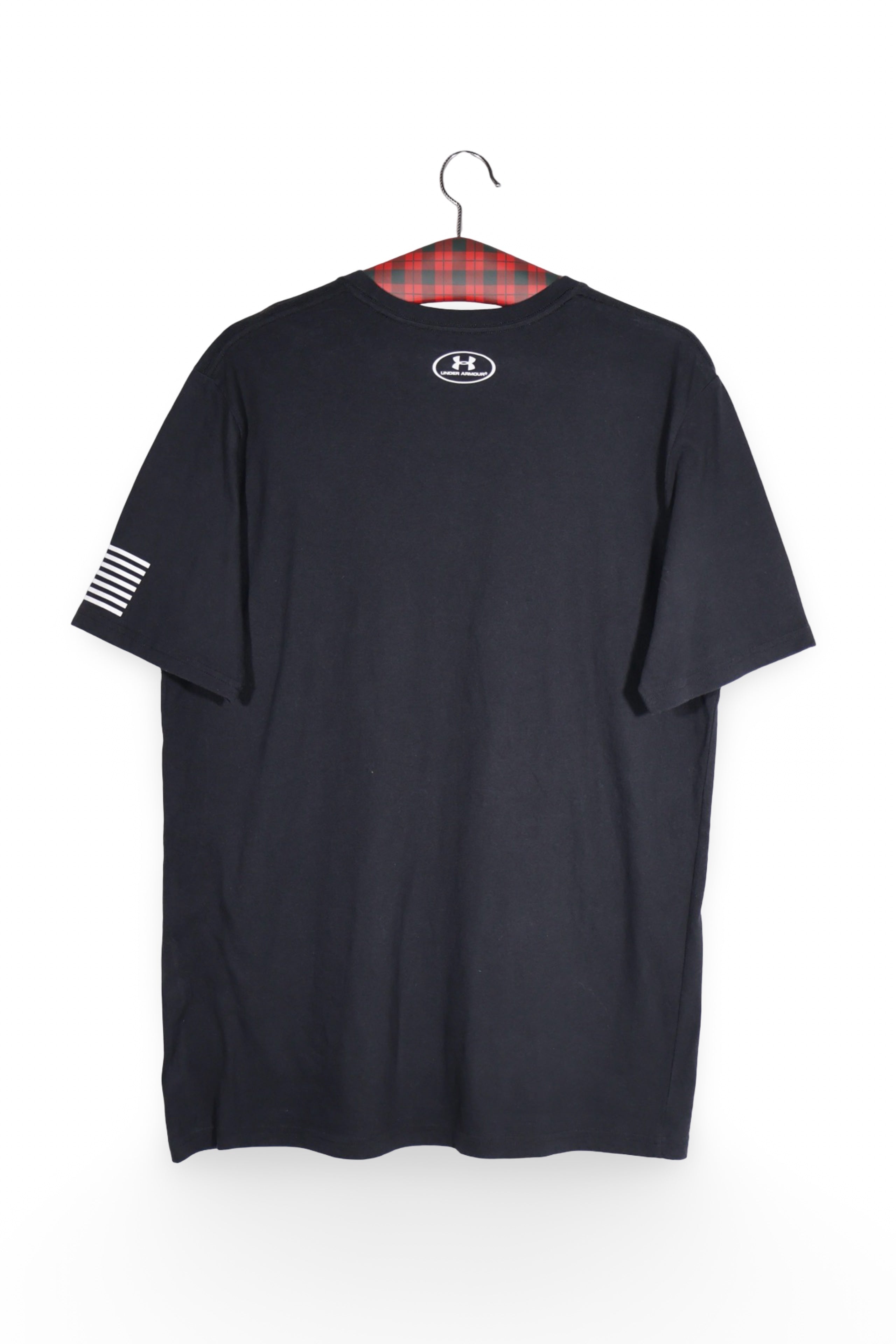 Tricou - Under Armour negru din material tehnic cu logo frontal supradimensionat – L – Bărbați - spate