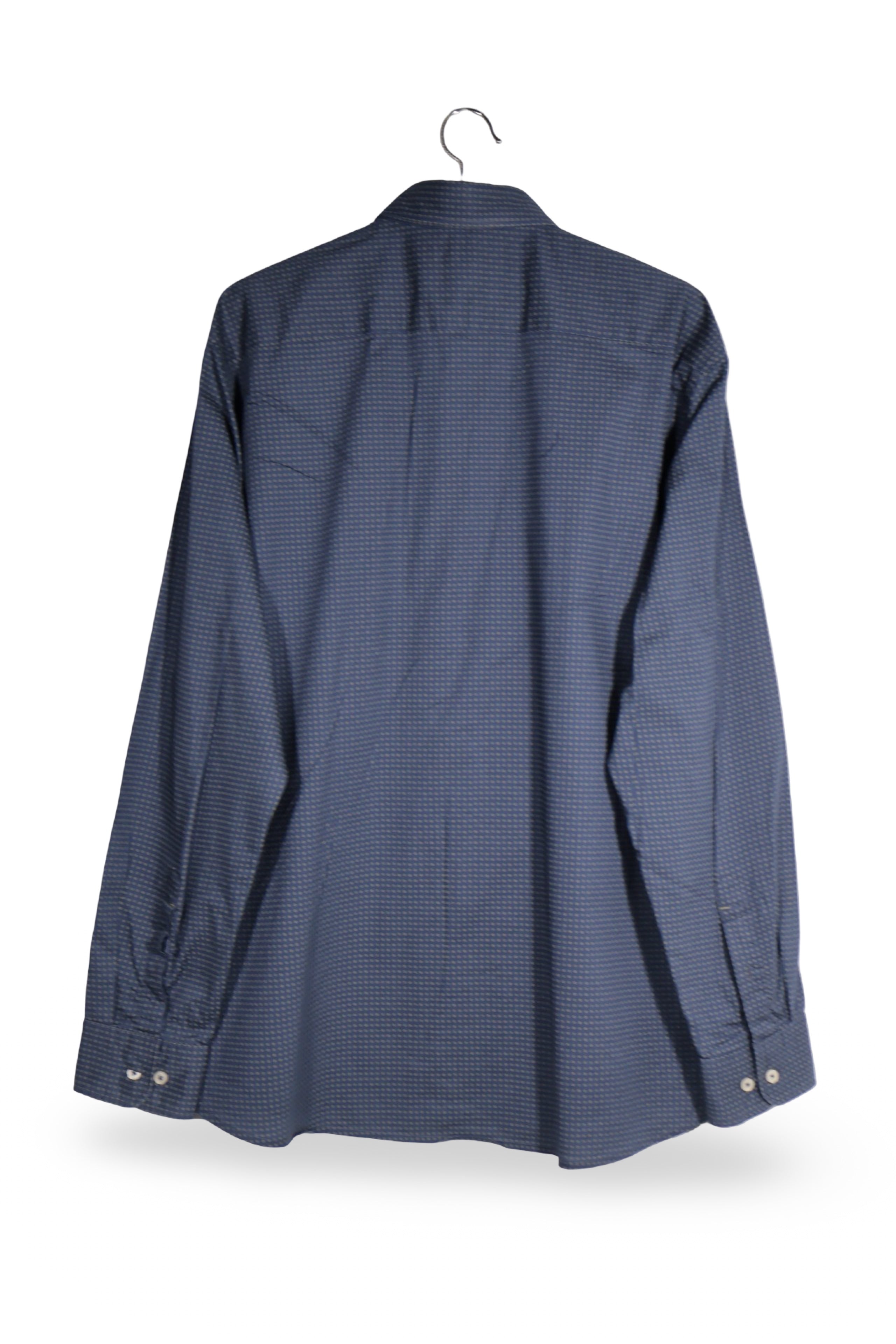 Cămașă - Marc O'Polo bleumarin din bumbac cu microimprimeu geometric – M – Bărbați - spate