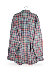 Cămașă - Tommy Hilfiger gri din bumbac in carouri multicolore – 4XL+ – Bărbați - spate