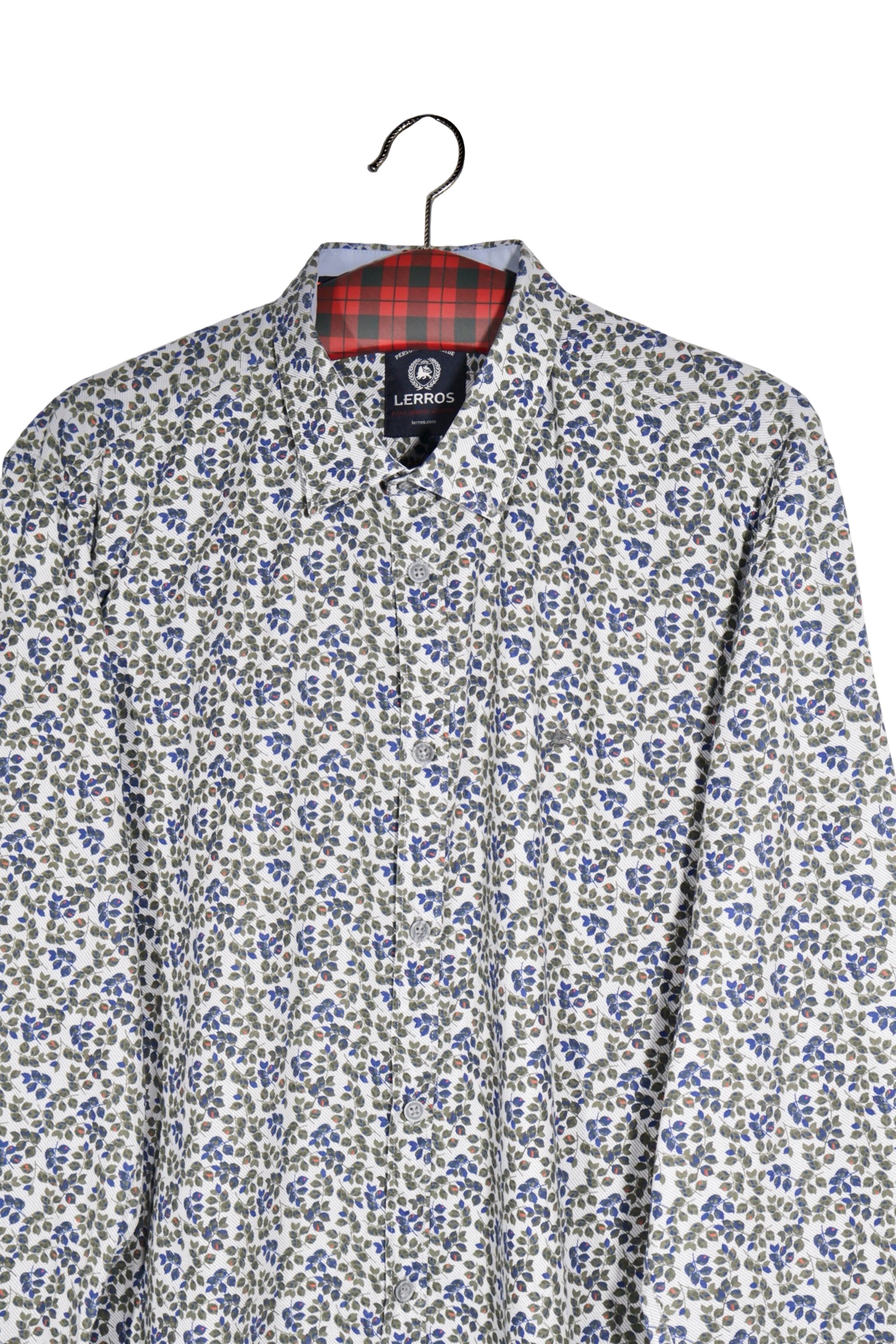 Cămașă - Alte branduri albă din bumbac cu imprimeu floral discret – XL – Bărbați - detaliu