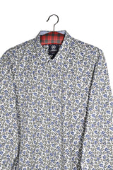 Cămașă - Alte branduri albă din bumbac cu imprimeu floral discret – XL – Bărbați - detaliu