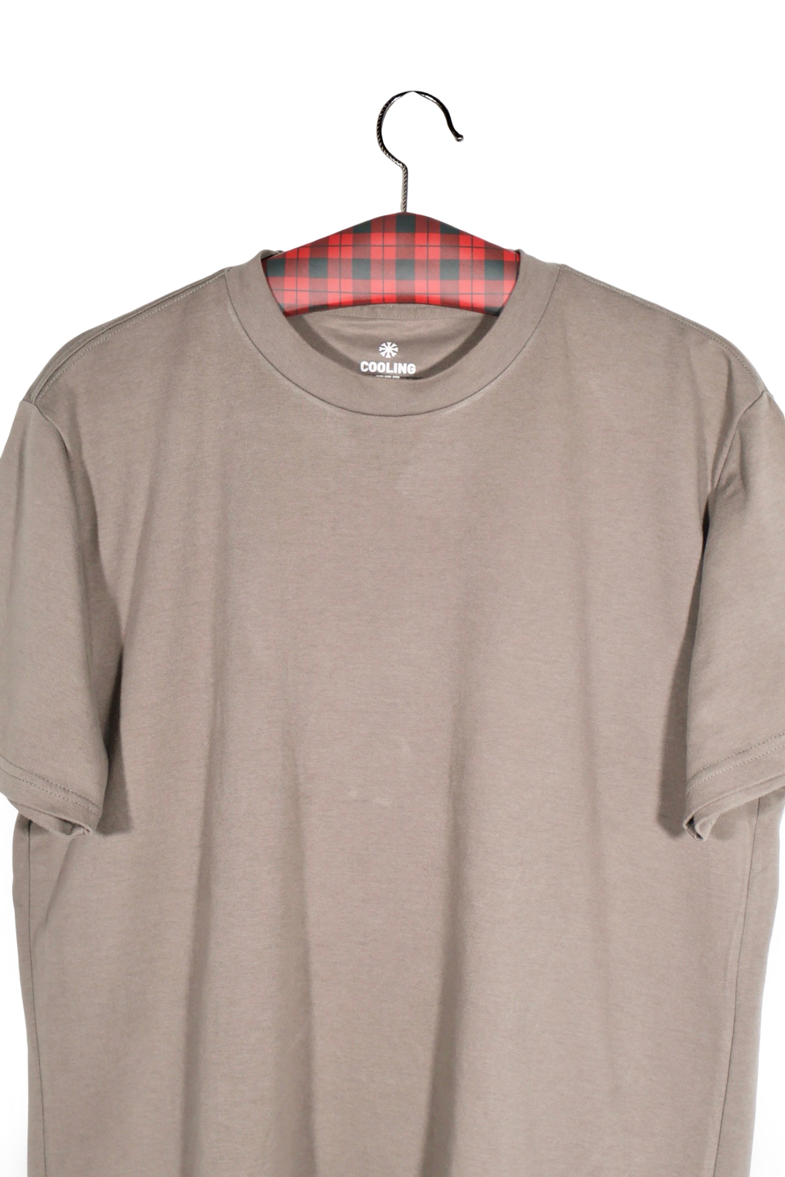 Tricou - Hollister gri-bej din bumbac cu croială lejeră – M – Bărbați - detaliu