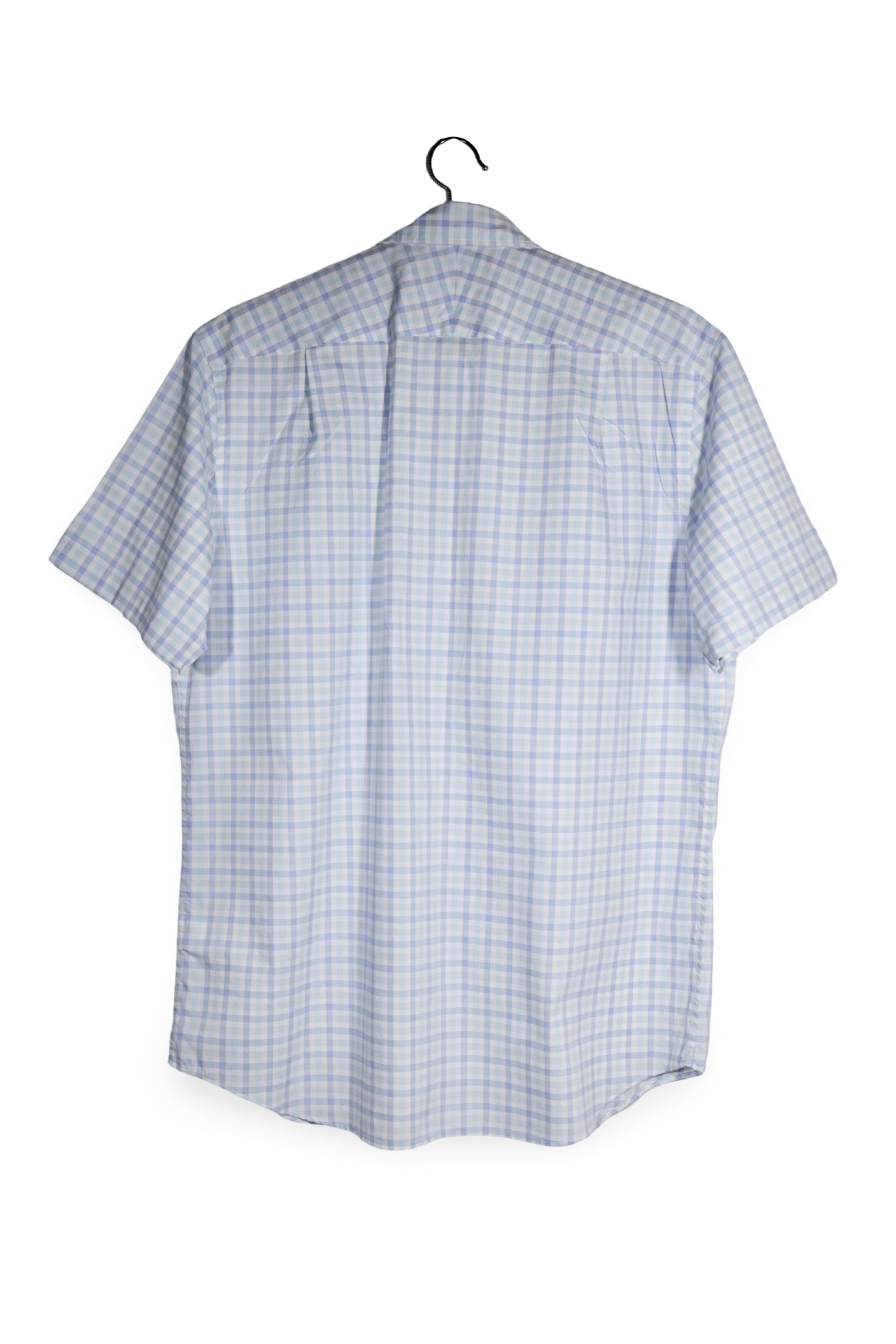 Cămașă - CHARLES TYRWHITT albastru deschis din bumbac cu carouri fine – M – Bărbați - spate