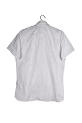 Cămașă - SELECTED HOMME albă din bumbac cu imprimeu geometric fin – M – Bărbați - spate
