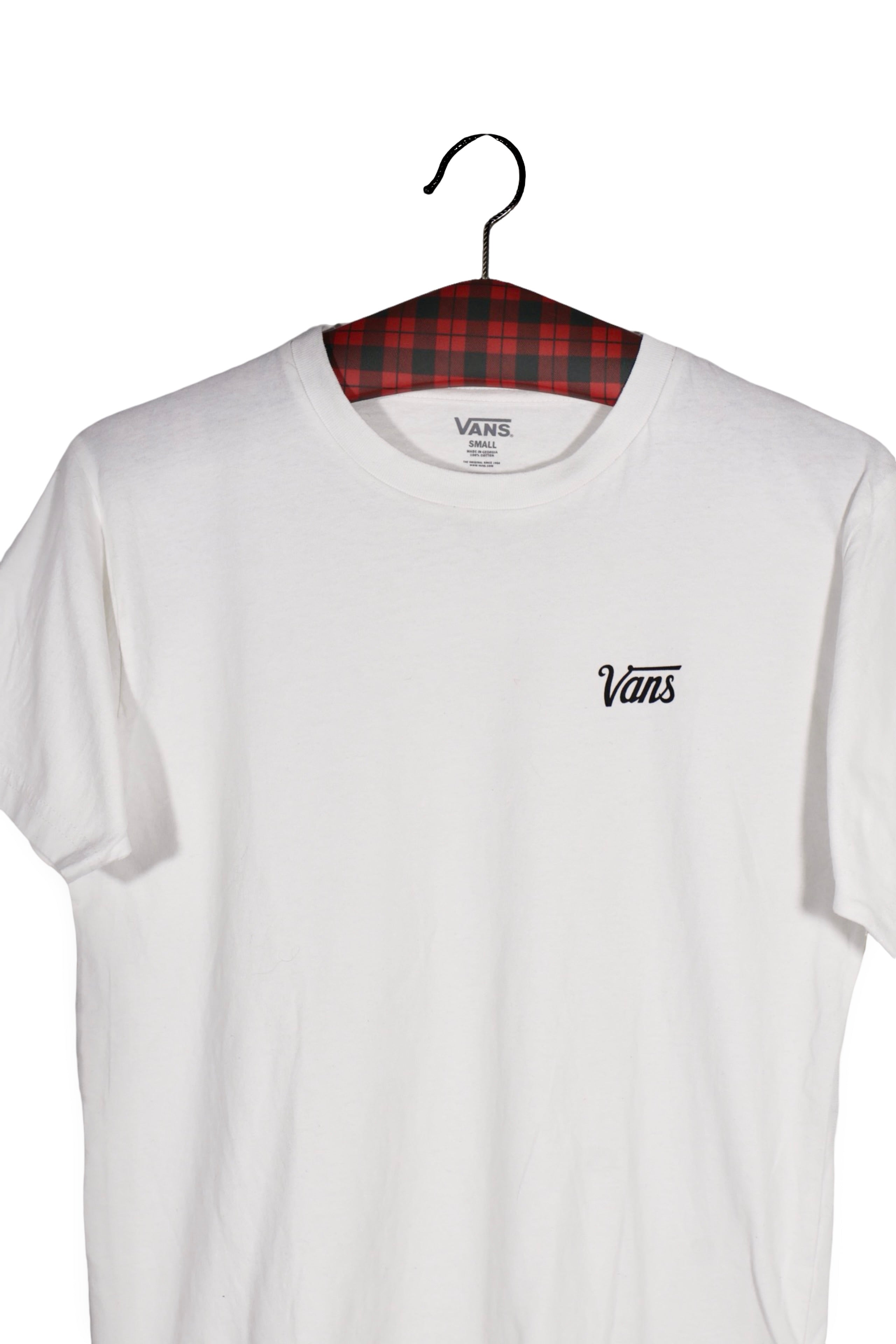 Tricou - VANS alb din bumbac cu logo brodat – S – Femei - detaliu