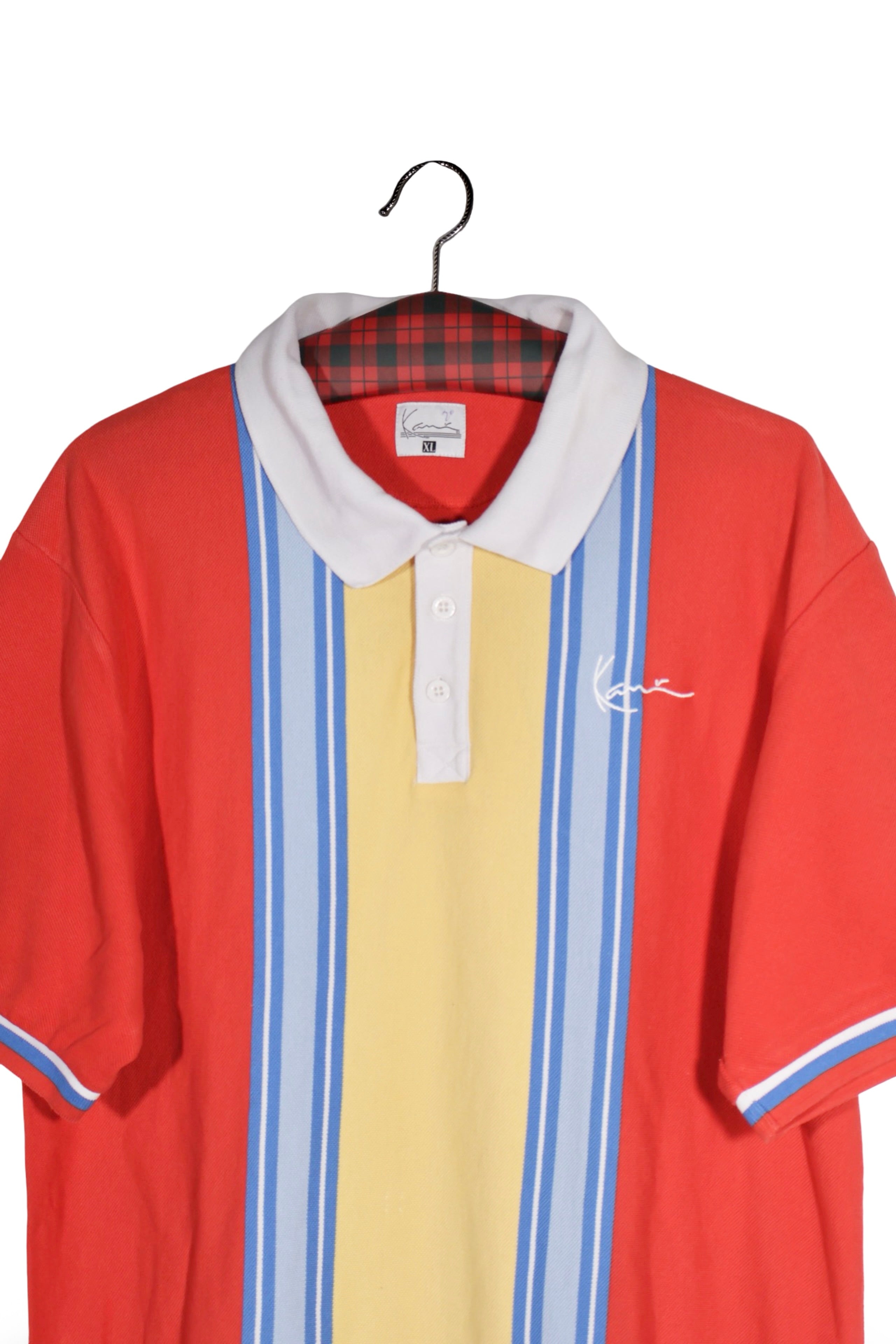 Tricou - Karl Kani polo color-block cu dungi verticale – L – Bărbați - detaliu
