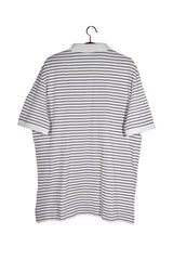 Tricou - RALPH LAUREN albă cu dungi bleumarin si croiala relaxata – XL – Bărbați - spate